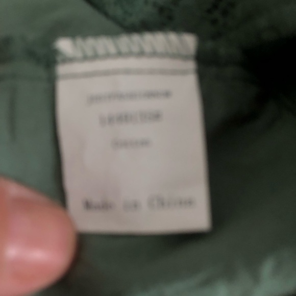 Just Fashions Now Green Peplum Blouse with Buttoned Details- l- 20” pit to pit - Picture 4 of 10